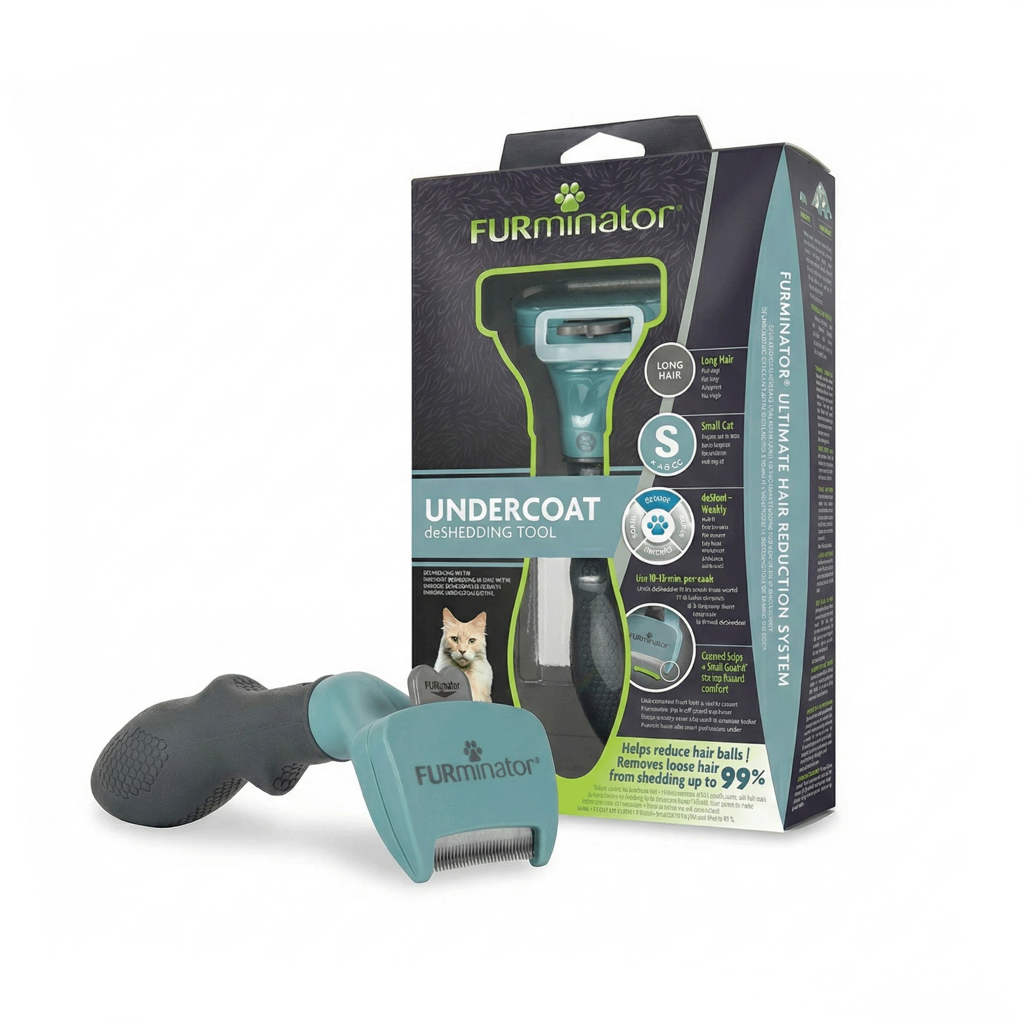 Furminator Undercoat شانه گربه کلکسیونر مو برای گربه های مو بلند 3,9cm [S]